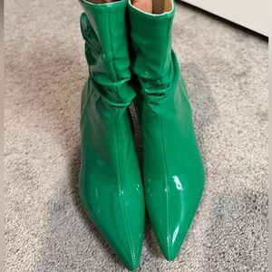 Emerald Green Patent Ankle Boots